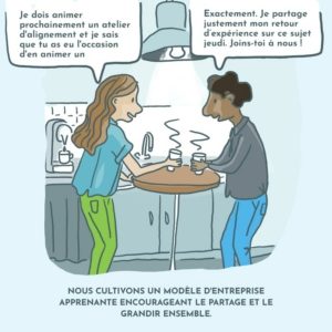 Nous cultivons un modèle d'entreprise apprenante encourageant le partage et le grandir ensemble