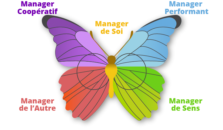 Papillon des dimensions du manager